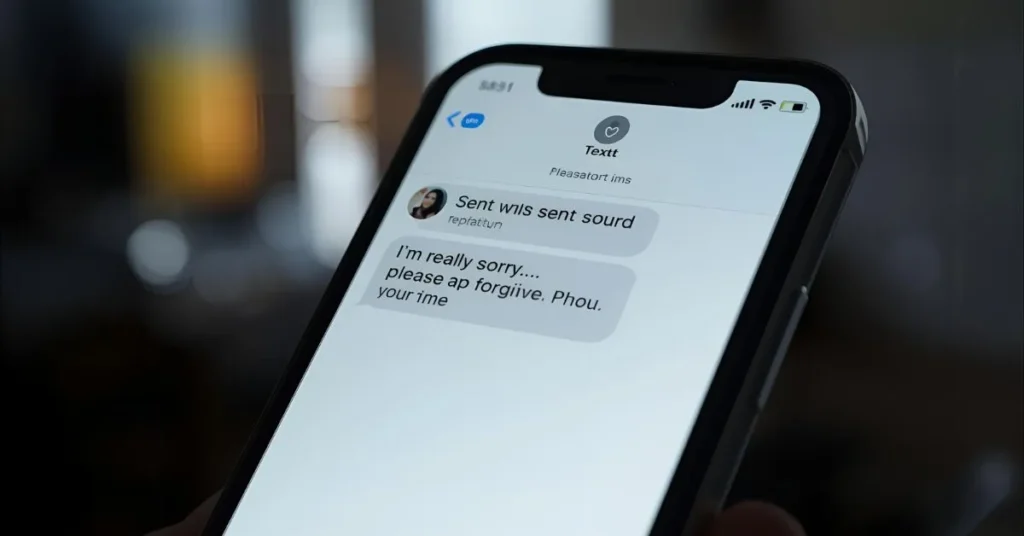 Blocked Text Message – Apologetic Tone