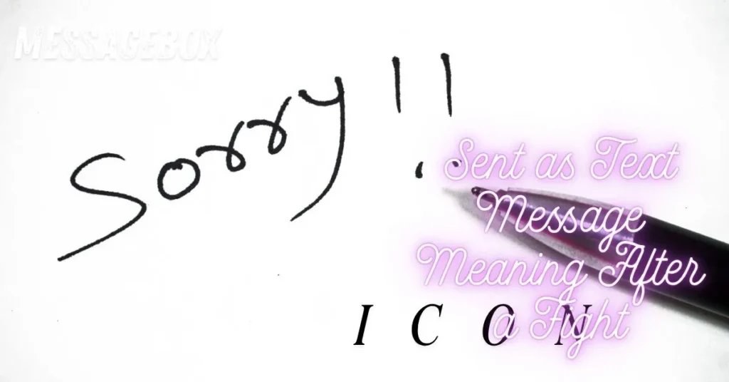 Sent as Text Message Meaning After a Fight