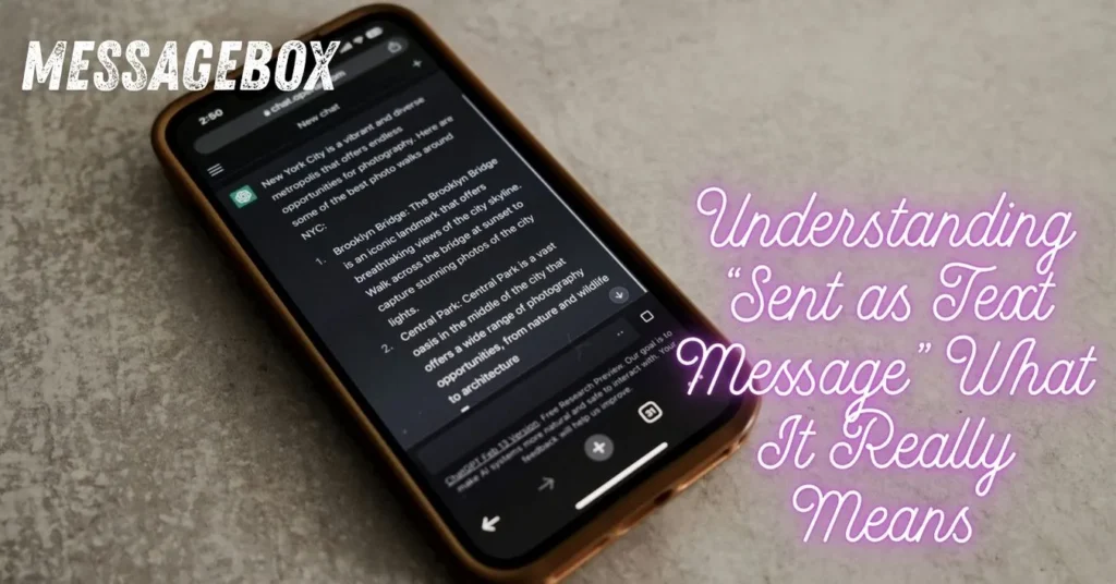 Understanding “Sent as Text Message” What It Really Means